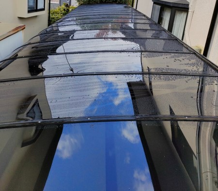 ポリカ平板張り替え　カーポート平板屋根